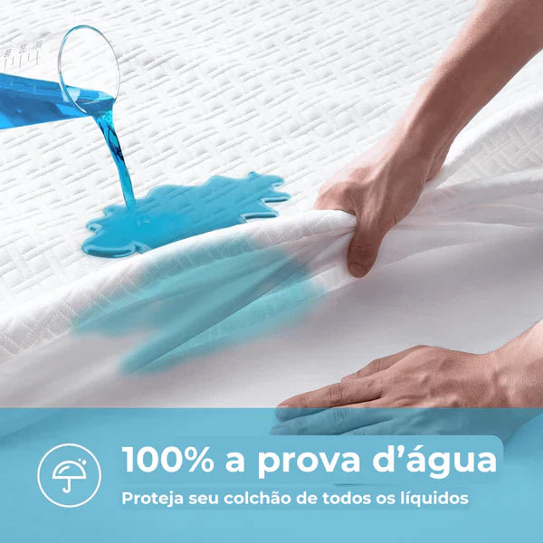 Protetor de Colchão Impermeável e Contra Rasgos + 2 Fronhas